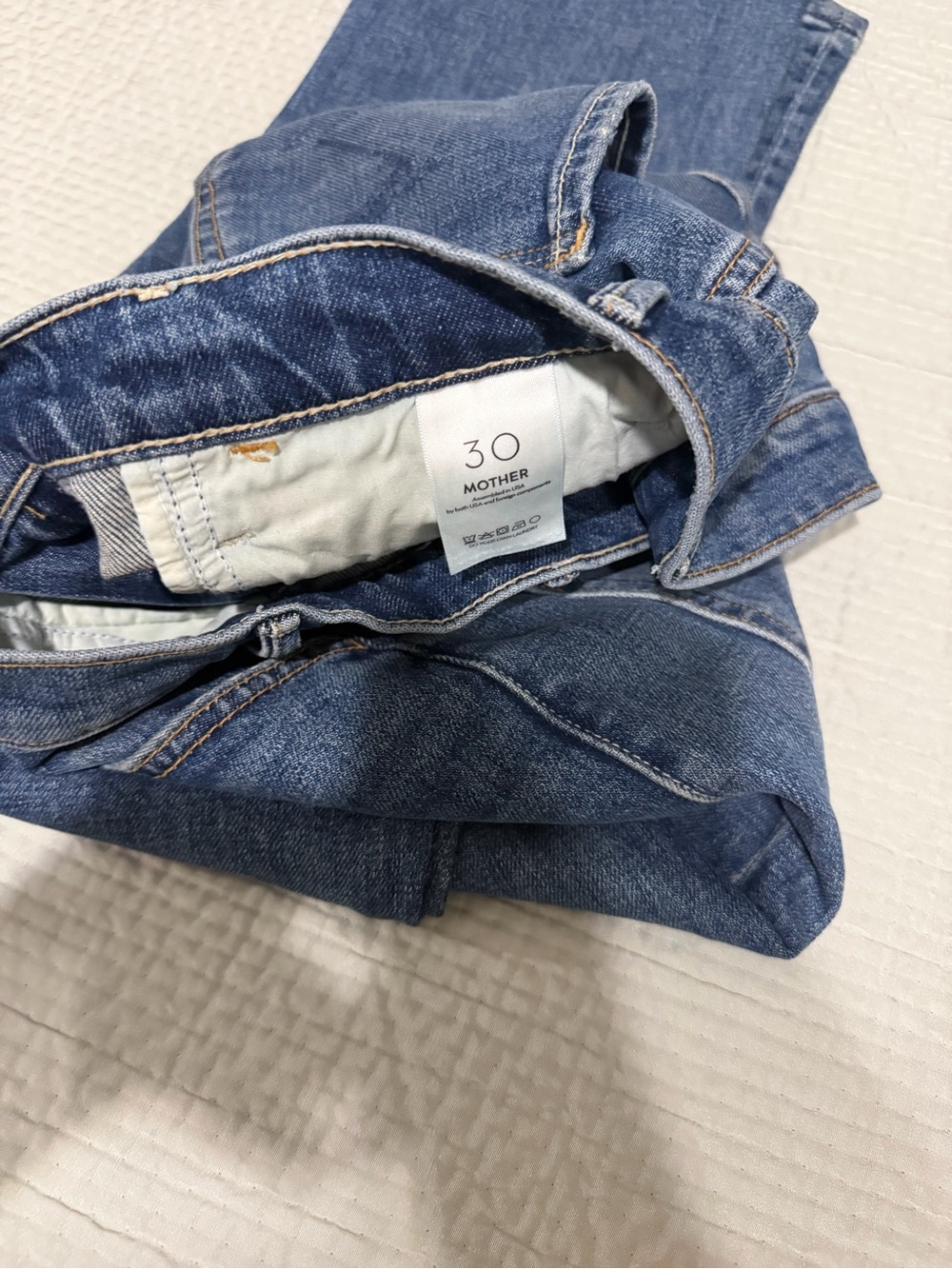 MOTHER Blue Faded Flare Jeans - Picture 6 of 7